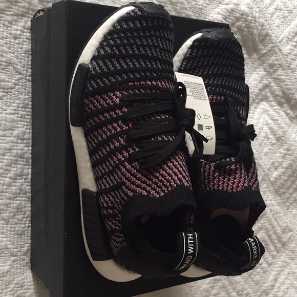 NWB Adidas NMD Sneakers Black/Gray Pink 8/9 - Picture 8 of 8